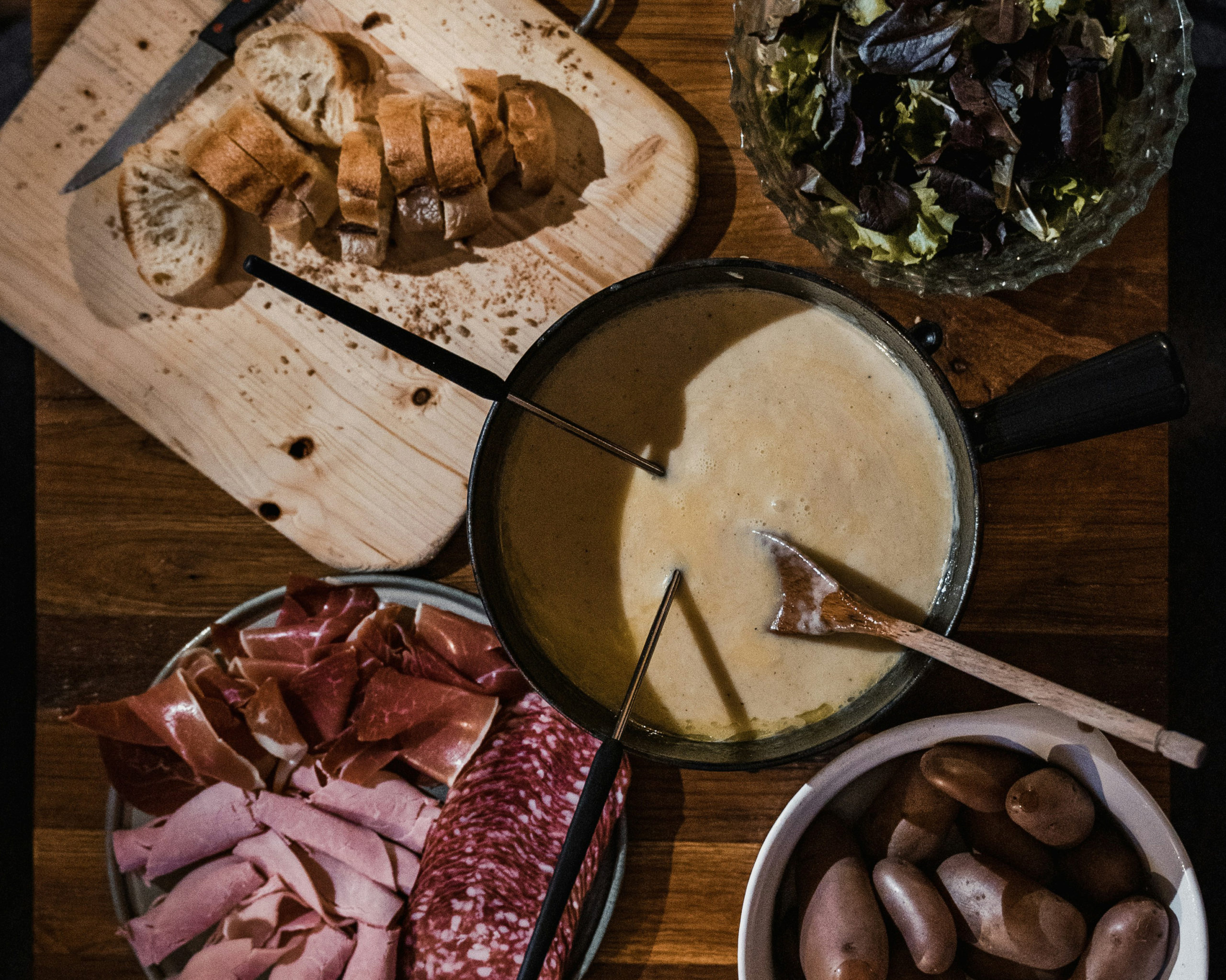 Fondue savoyarde après une journée d'escalade